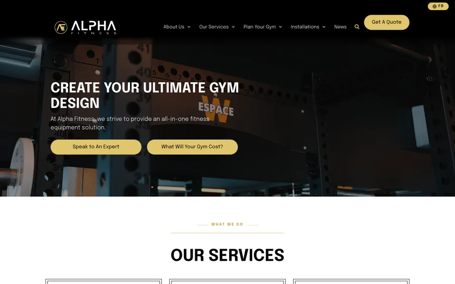 Alpha Fitness website