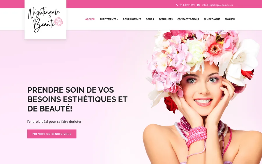 Site web Nightingale Beaute