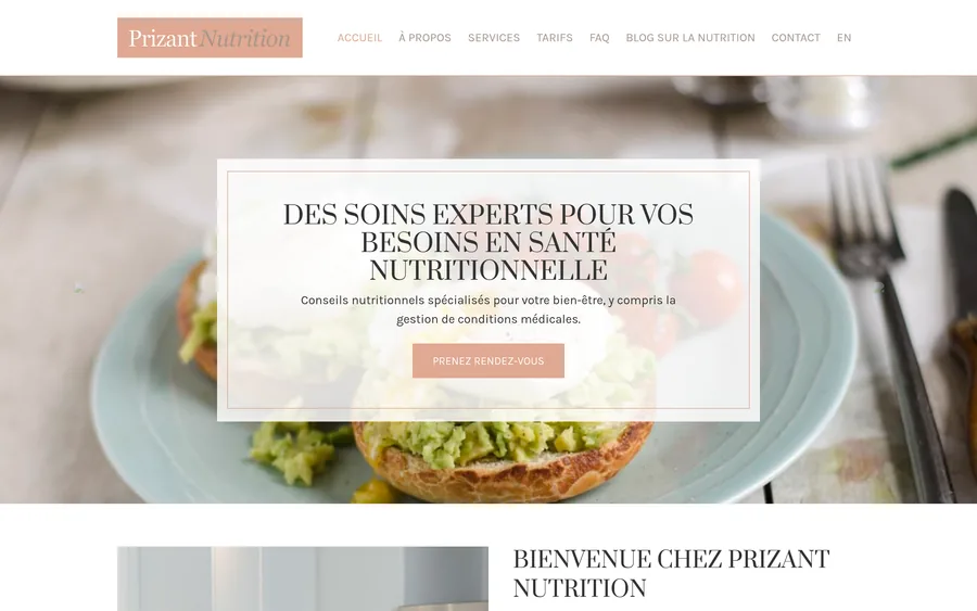 Site web Prizant Nutrition